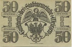Wriezen - Stadt - 20.8.1919 - 31.12.1921 - 50 Pfennig
