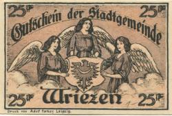 Wriezen - Stadt - 1.10.1921 - 30.9.1922 - 25 Pfennig