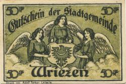Wriezen - Stadt - 1.10.1921 - 30.9.1922 - 50 Pfennig