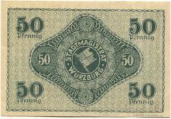 Würzburg - Stadt - - 1.1.1919 - 50 Pfennig