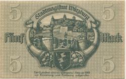 Würzburg - Stadt - 8.10.1918 - 1.2.1919 - 5 Mark
