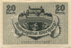 Würzburg - Stadt - 8.10.1918 - 1.2.1919 - 20 Mark
