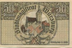 Würzburg - Stadt - - 1.1.1920 - 50 Pfennig