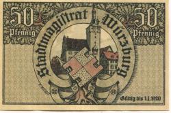 Würzburg - Stadt - - 1.1.1920 - 50 Pfennig
