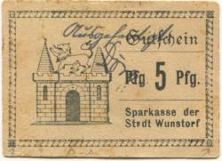 Wunstorf - Sparkasse der Stadt - - 1.4.1921 - 5 Pfennig