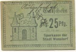 Wunstorf - Sparkasse der Stadt - - 1.4.1921 - 25 Pfennig