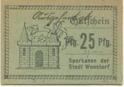 Wunstorf - Sparkasse der Stadt - - 1.4.1921 - 25 Pfennig