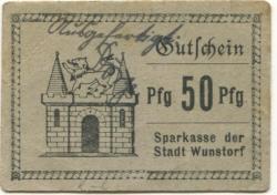 Wunstorf - Sparkasse der Stadt - - 1.4.1921 - 50 Pfennig
