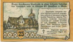 Wunstorf - Sparkasse der Stadt - 15.11.1920 - 1.4.1922 - 25 Pfennig