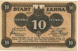 Zahna - Stadt - 1.6.1920 - 10 Pfennig 