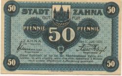 Zahna - Stadt - 1.6.1920 - 50 Pfennig 