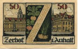 Zerbst - Stadt - 1.7.1921 - 50 Pfennig