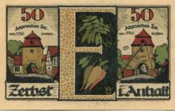 Zerbst - Stadt - 1.7.1921 - 50 Pfennig