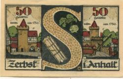 Zerbst - Stadt - 1.7.1921 - 50 Pfennig