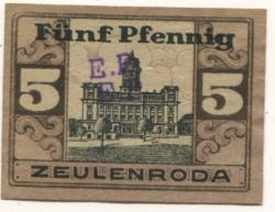 Zeulenroda - Stadt - - 1.1.1920 - 5 Pfennig