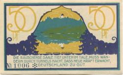 Ziegenrück - Stadt - 1.9.1921 - 50 Pfennig