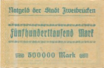 Zweibrücken - Stadt - 14.8.1923 - 500000 Mark 