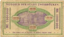 Zweibrücken - Stadt - 14.8.1923 - 1 Million Mark 