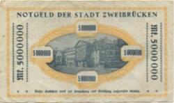 Zweibrücken - Stadt - 14.8.1923 - 5 Millionen Mark 