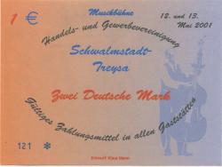 Gilserberg - Viehmeier, Friedrich, Schwälmer Brotladen, Treysaer Weg 6a - 12./13.5.2001 - 1 Euro