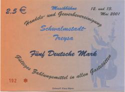 Gilserberg - Viehmeier, Friedrich, Schwälmer Brotladen, Treysaer Weg 6a - 12./13.5.2001 - 2.50 Euro