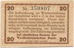Heide und Meldorf - Kreis Norderdithmarschen und Süderdithmarschen - -- - 20 Pfennig 