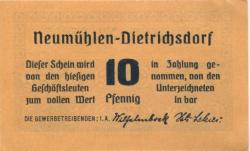 Neumühlen-Dietrichsdorf (heute: Kiel) - Gewerbetreibende - - 31.12.1922 - 10 Pfennig