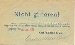 Siegmar (heute: Chemnitz) - Riedel, Georg, (Trikotagenfabrik) - 30.8.1923 - 100000 Mark